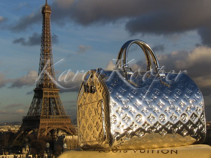 Louis Vuitton Monogram Miroir Speedy 30 Silver
