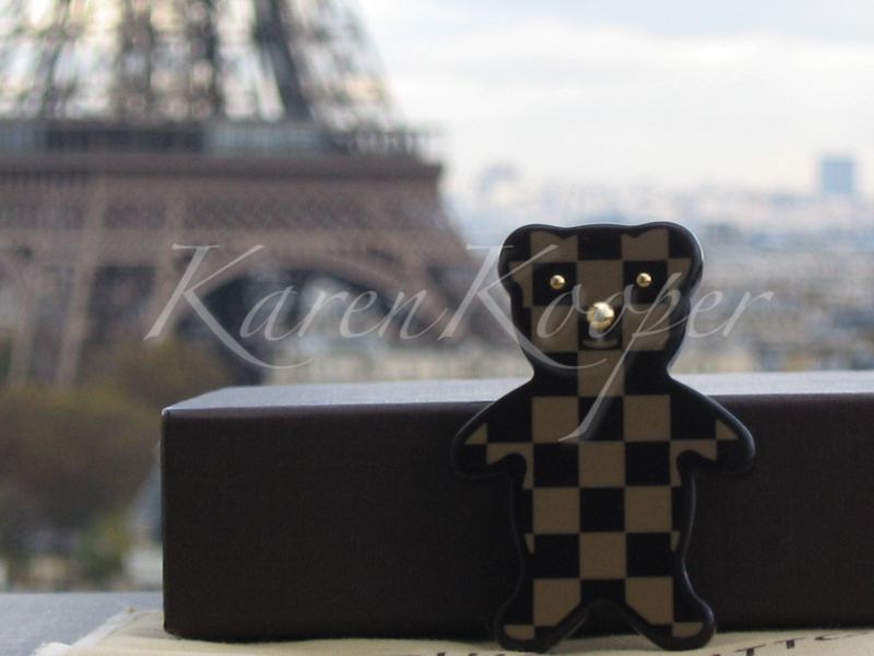 Louis Vuitton Damier Teddy Bear Pin