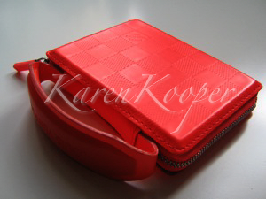 Louis Vuitton Damier Glac&eacute; Poign&eacute;e Porte Monnaie Day-Glo Coral