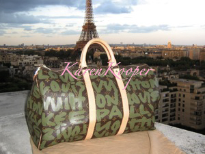 Louis Vuitton Keepall 50 Graffiti Khaki Green