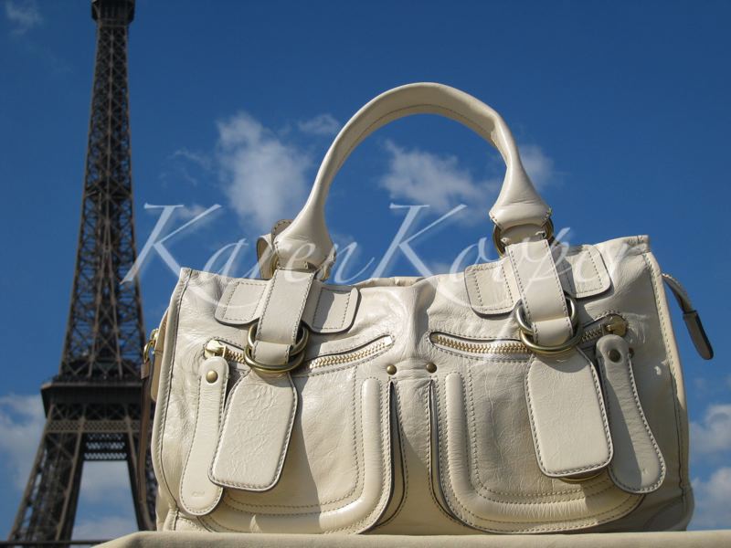 Chloe Bay White Double Pocket Tote Bag