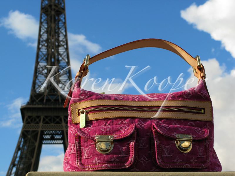 Louis Vuitton Denim Baggy PM Fuchsia 