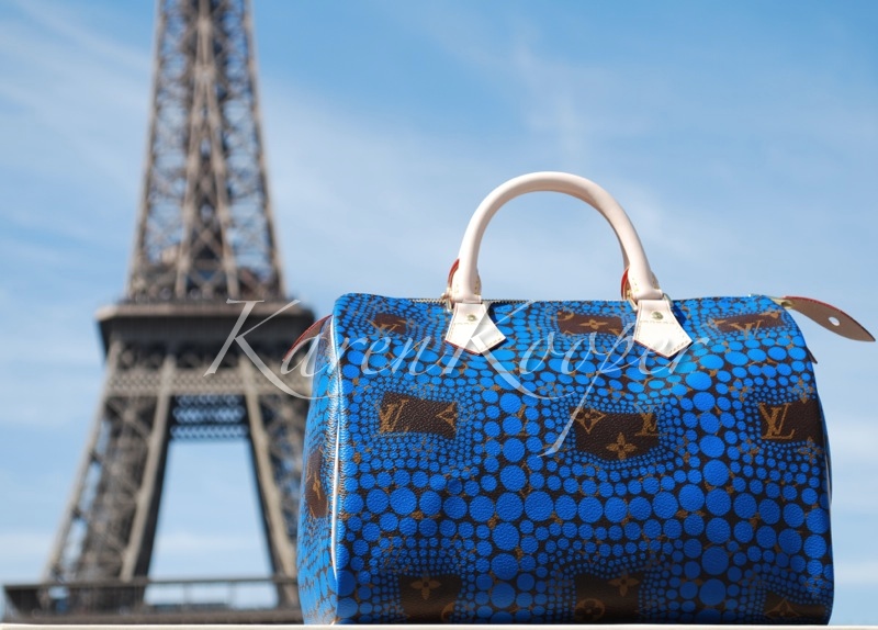 Louis Vuitton Kusama Monogram Town Speedy 30 Blue