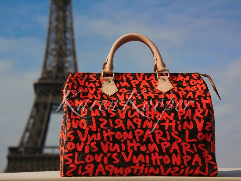 Louis Vuitton Monogram Graffiti Speedy 30 Orange
