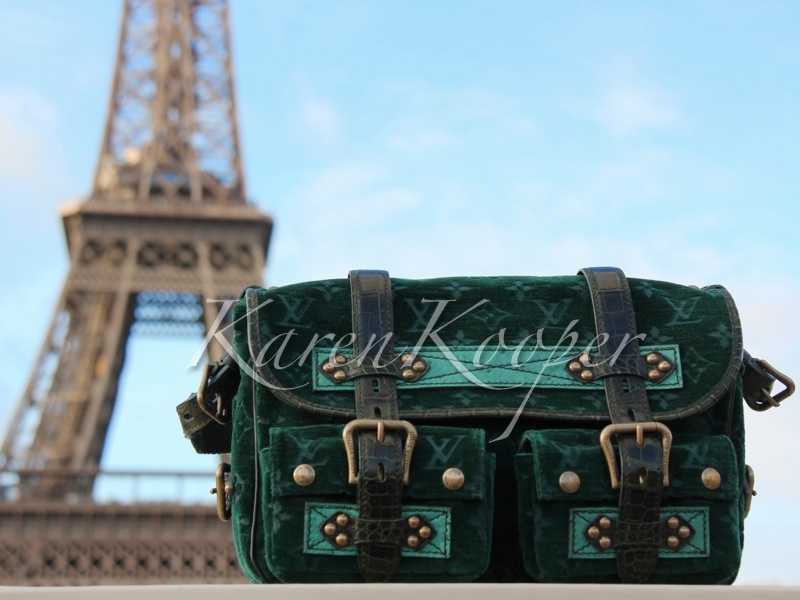 Louis Vuitton Monogram Velours Clyde Green