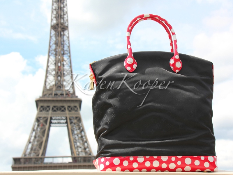 Louis Vuitton Yayoi Kusama Monogram Nylon Dots Infinity Lockit Vertical MM Bag