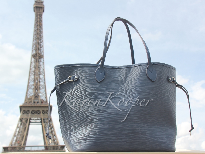 Louis Vuitton Neo Neverfull MM Epi Indigo Bag with Pochette